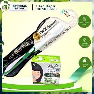Combo kem đánh răng Phoca và bàn chai đánh răng Phoca