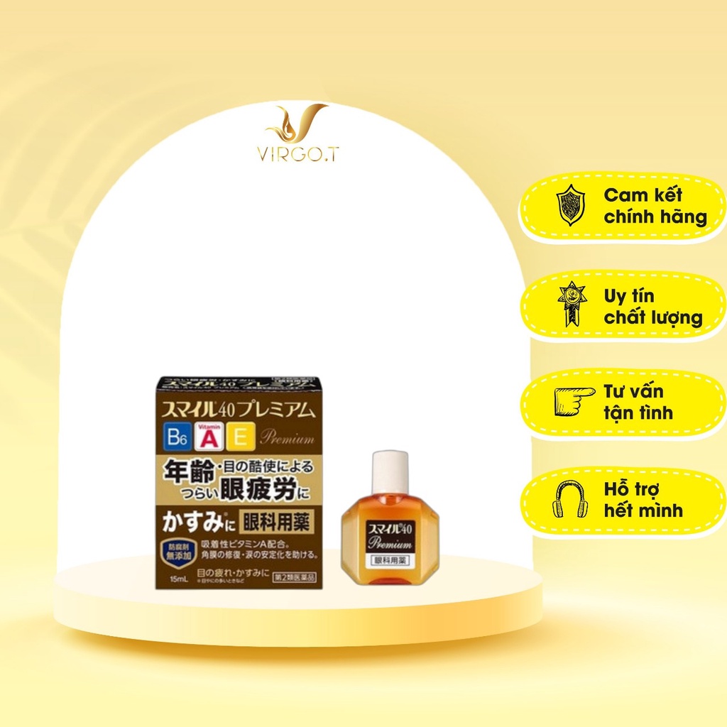 NƯỚC NHỎ MẮT LION SMILE PREMIUM CHO NGƯỜI LỚN TUỔI (LỌ 15ML) - HÀNG NỘI ĐỊA NHẬT