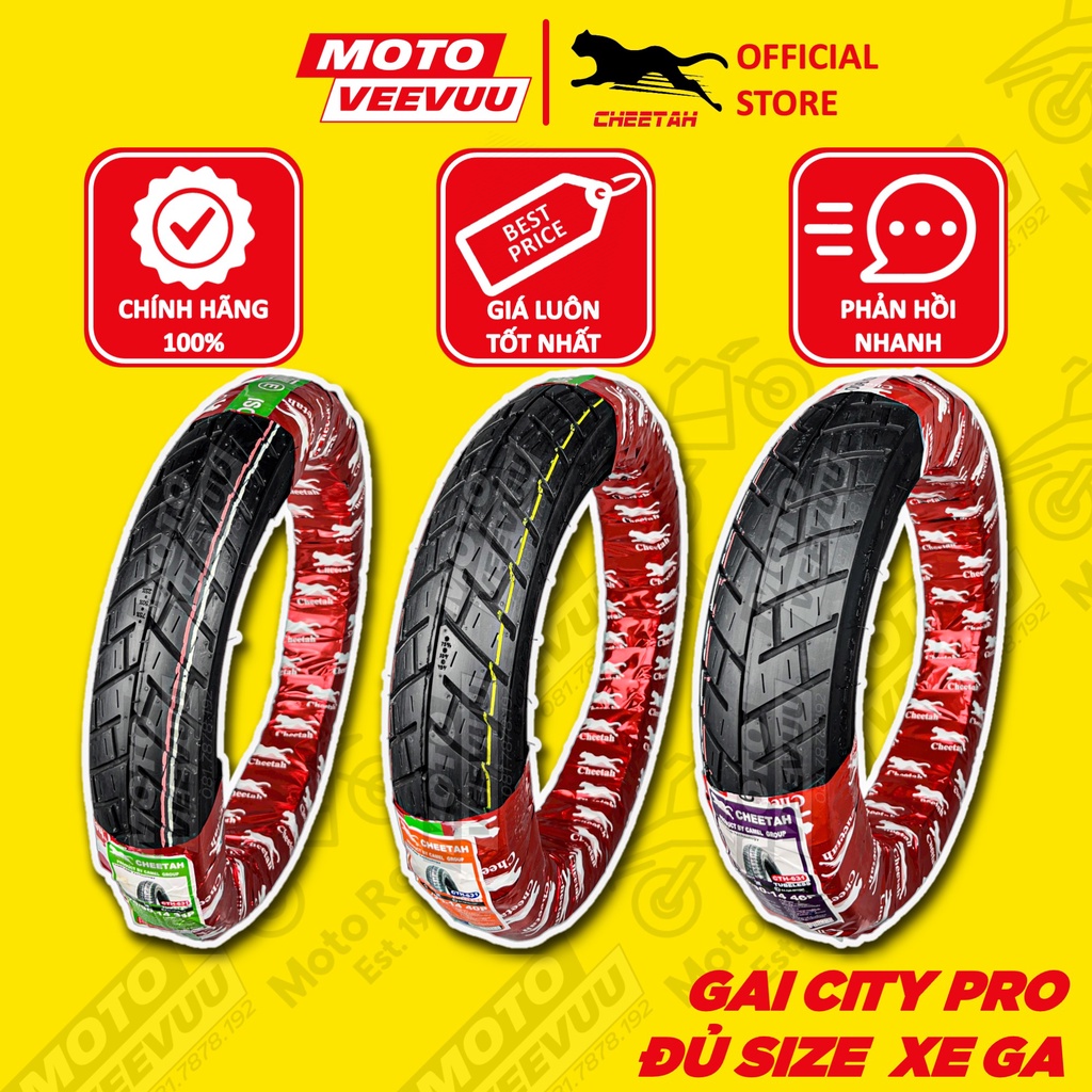 Vỏ lốp xe máy CHEETAH Gai Michelin City Grip Pro đủ size xe ga 631 70 80 90 14