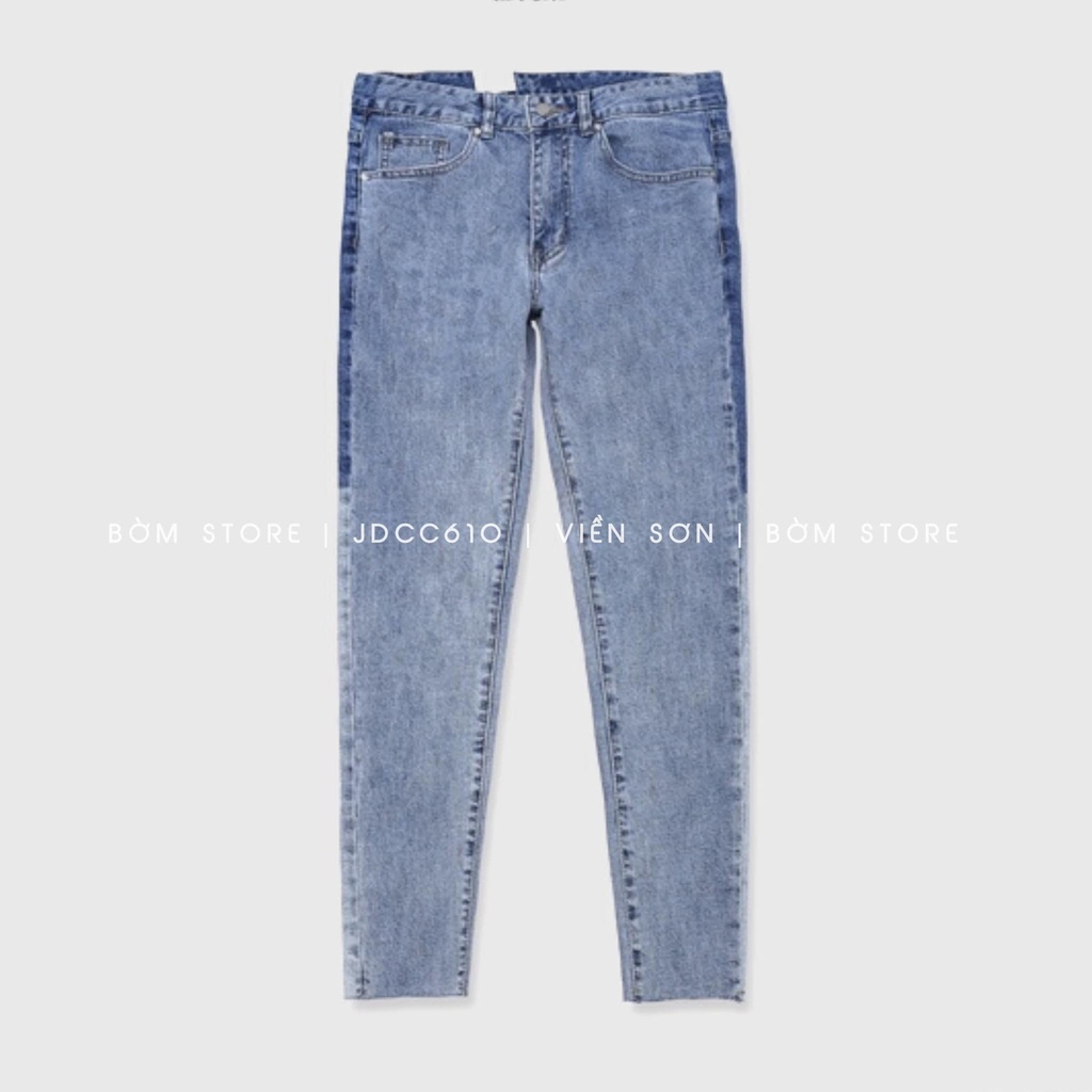 Quần Jean Dài Nam Cao Cấp Mẫu Xanh Viền Sơn Không Lai BEACON DENIM Form Slim Fit JDCC610