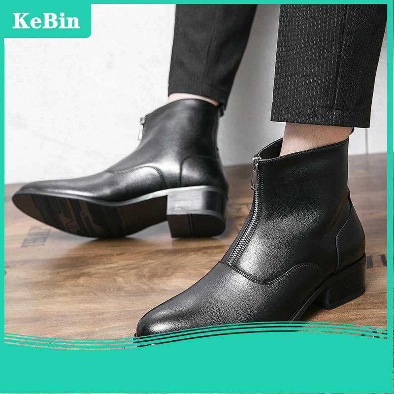 Giày Boot Bằng Da Cao Cổ Phong Cách Hàn Quốc Dành Cho Nam