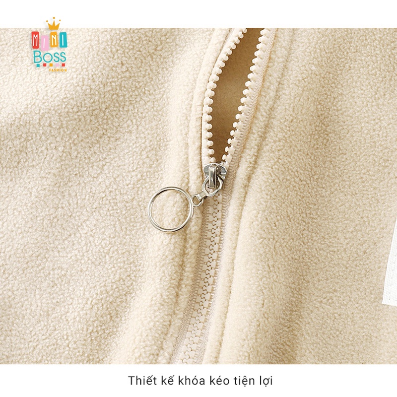 Áo khoác nỉ lông cừu cho bé trai bé gái Mini Boss | Áo khoác nỉ lông cừu trẻ em Quảng Châu