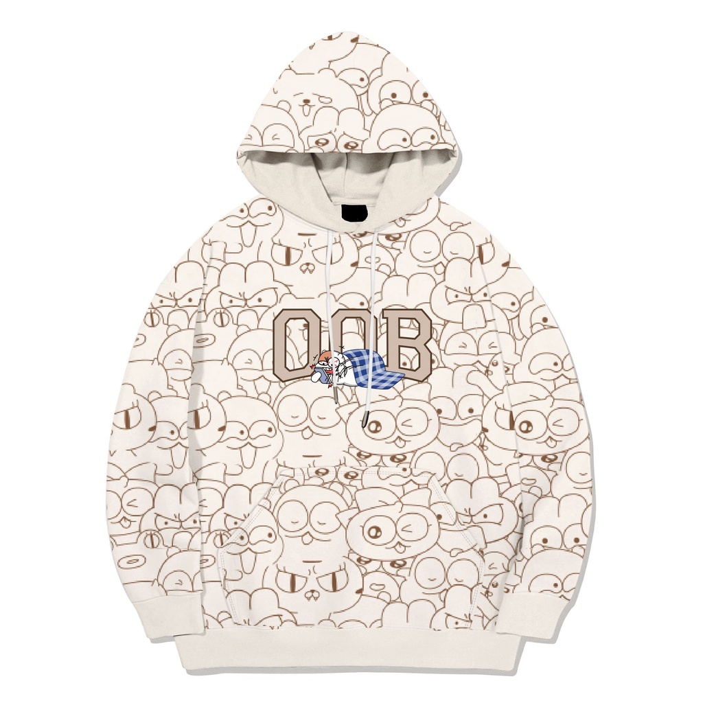 Áo Nỉ Mũ Unisex BOO Dáng Oversize In Pattern ZOOKIZ
