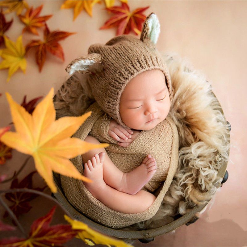 Mũ Len Quấn Em Bé Sơ Sinh Chụp Ảnh Toàn Diện Phong Cách Trung Hoa Chất Lượng Cao