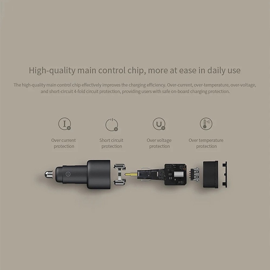 Tẩu Sạc Ô Tô SIÊU NHANH XIAOMI 1A1C 100W Thông Minh Cao Cấp (USB + Type-C) Tương Thích Mọi Dòng Xe 12-24V