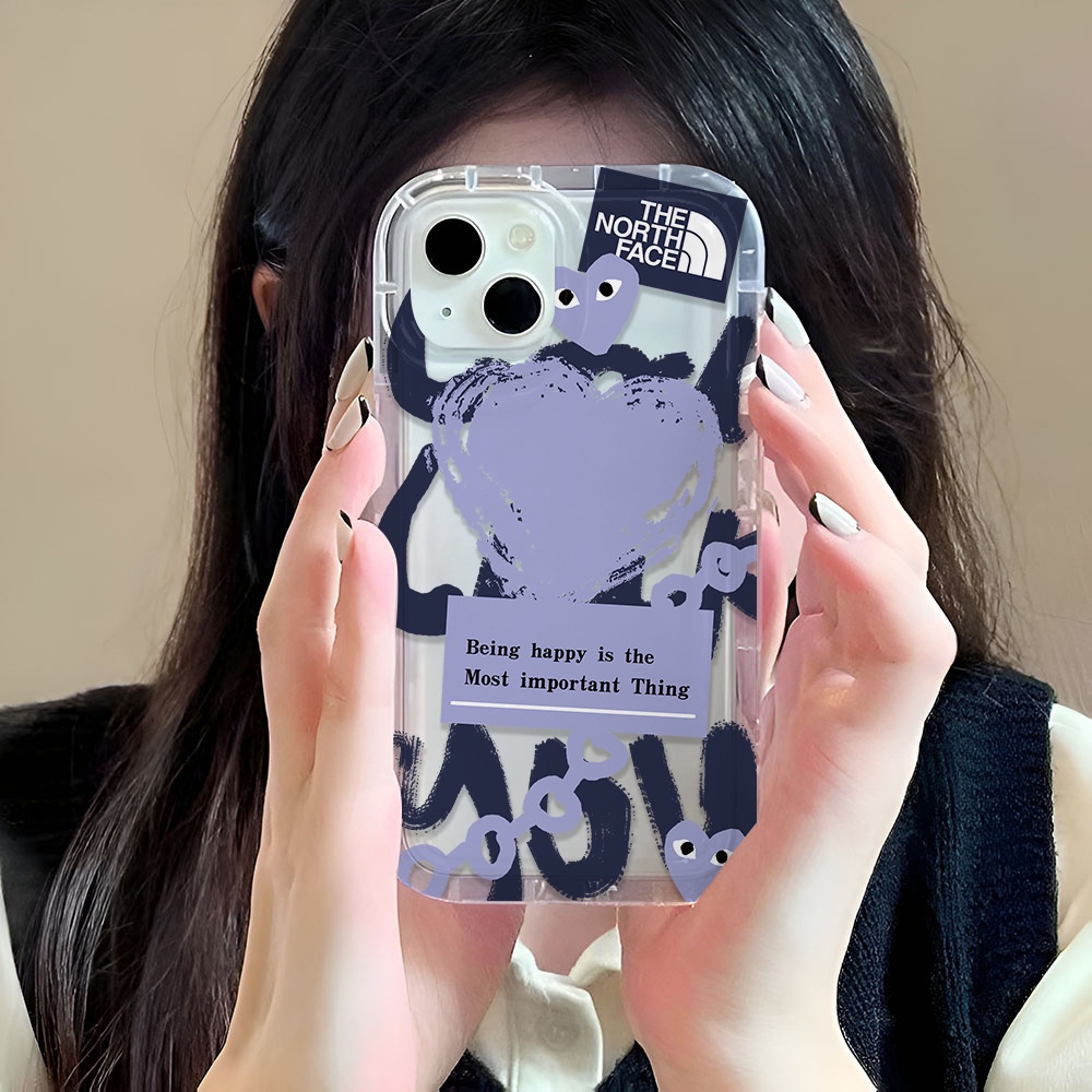 Ốp Điện Thoại Trong Suốt In Hình Trái Tim Cho iphone 14promax 11 13 12 7Plus X XS Max