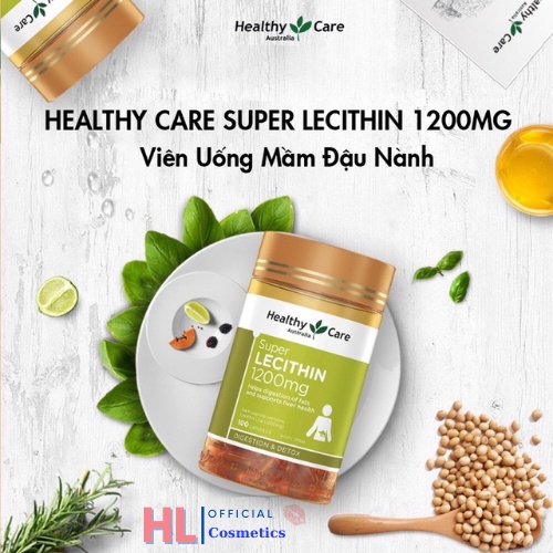 Mầm đậu nành Lecithin Healthy Care super 1200mg 100 viên, Hỗ trợ tăng cường nội tiết tố nữ, myphamhanhluan | BigBuy360 - bigbuy360.vn