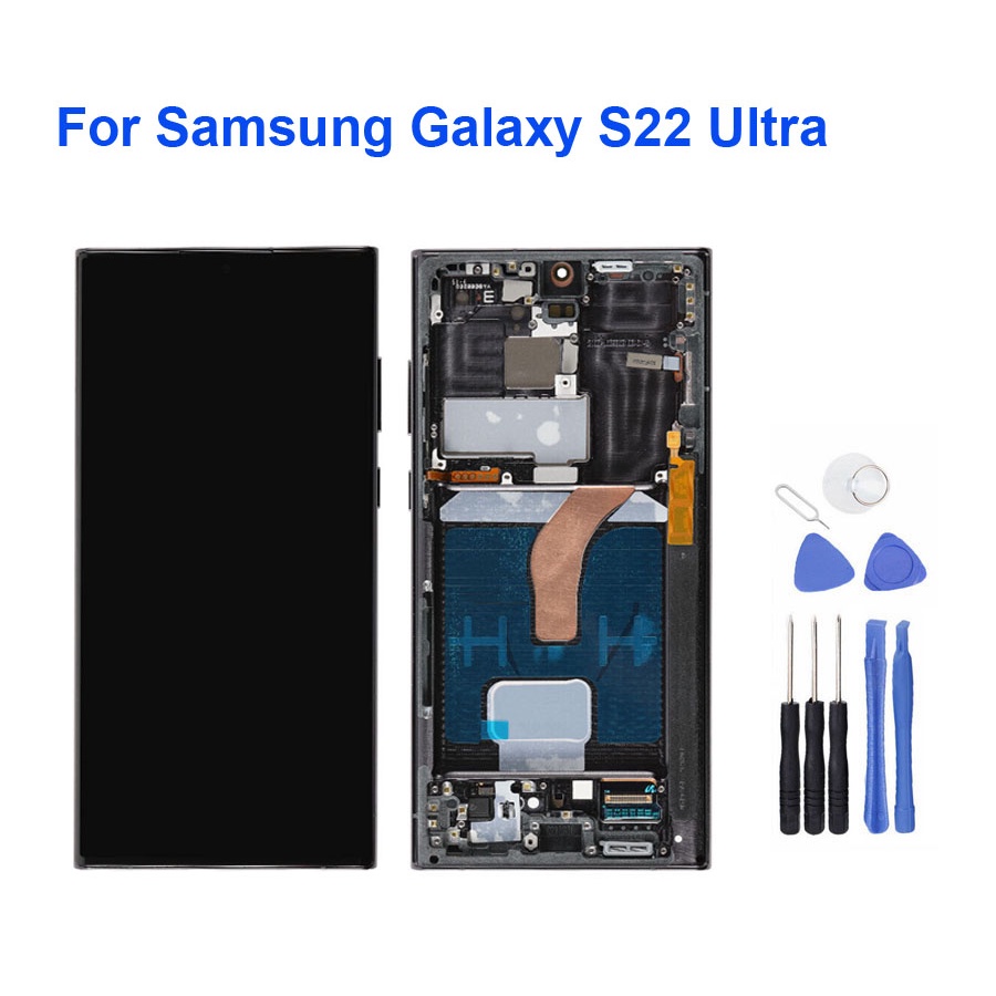 Màn hình chính hãng điện thoại Samsung Galaxy S22, S22 Ultra, S22 Plus màn hình OLED+ Frame màu Đen. Tặng kè