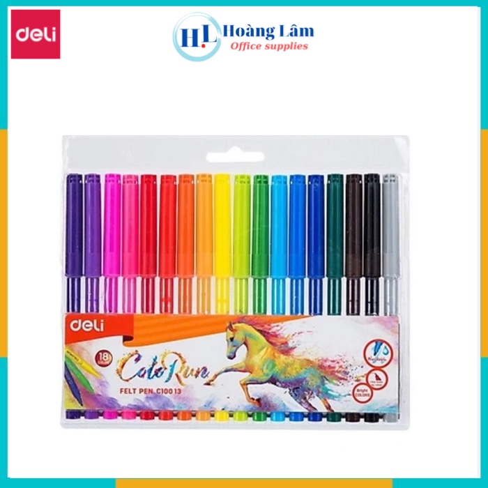 Bút lông màu, bút dạ màu Deli đẹp rẻ 12/18/24 MÀU- Mã C10003/C10013/C10023