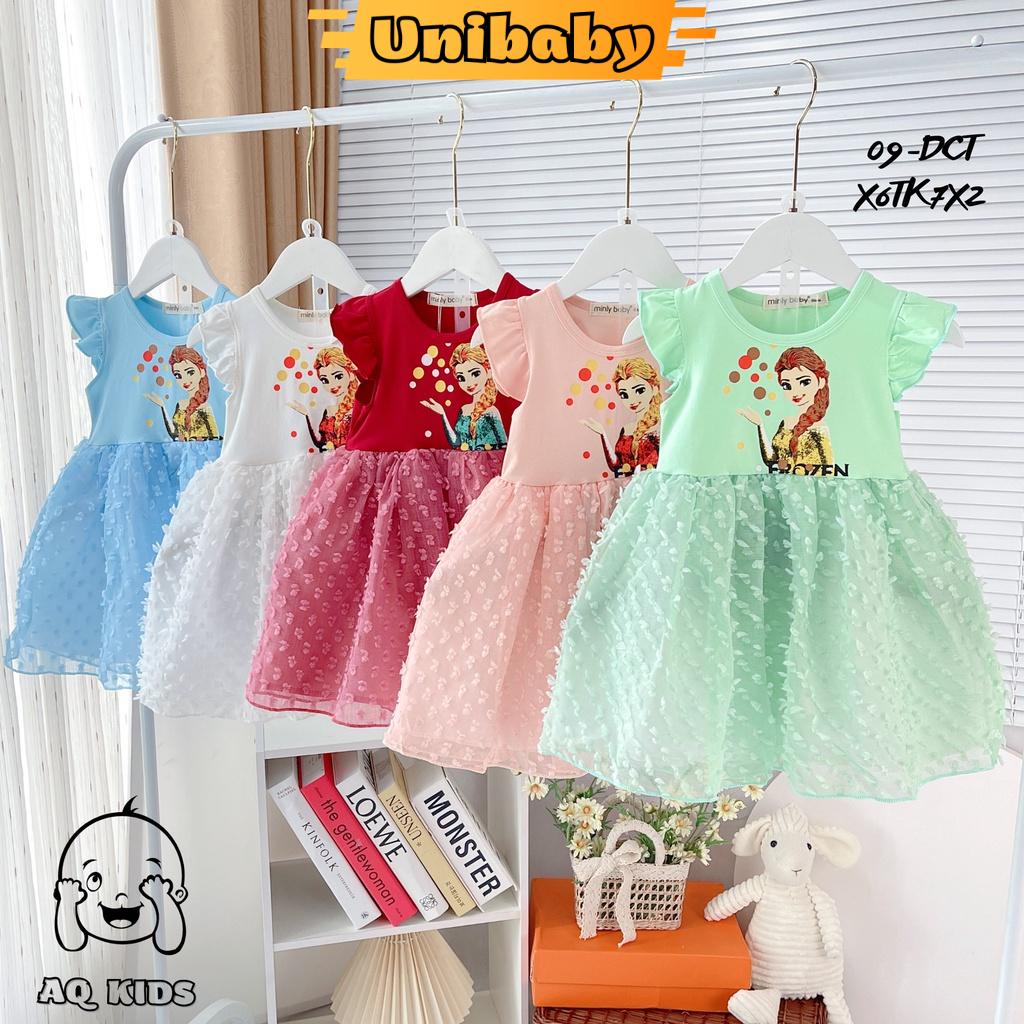 Váy đầm cotton bé gái Minlybaby công chúa Elsa cho bé gái - Unibaby Store - DCT