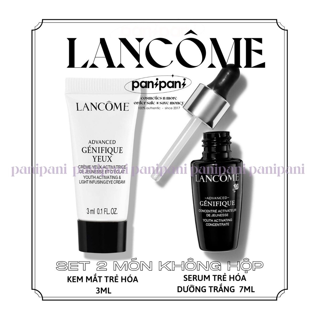 [100% AUTH] Lancôme - Set Dưỡng da cao cấp Serum Genifique 7ml + Kem Dưỡng Mắt 3ml