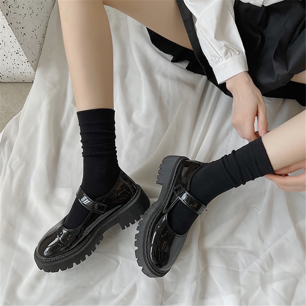 Vớ Cotton Mỏng Thoáng Khí Đơn Giản Màu Trơn Phong Cách Nhật Bản Dễ Thương Cho Nữ