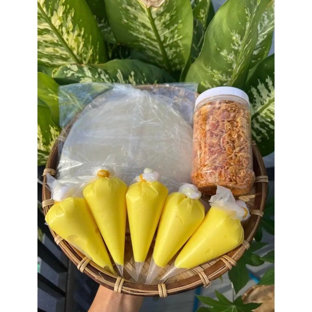 COMBO HƠN 1KG GỒM BÁNH TRÁNG PHƠI SƯƠNG + HỦ BƠ BỰ + HÀNH PHI MUỐI TÉP