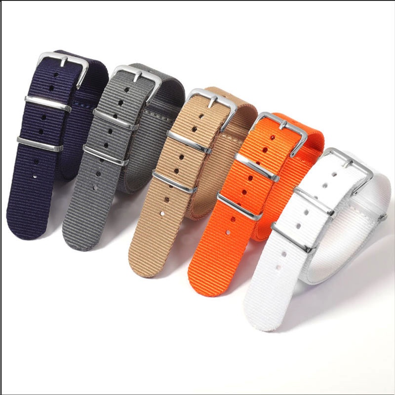 Dây Đeo Tay Thay Thế Bằng Nylon Có Khóa Thép Cho Đồng Hồ NATO 14mm 16mm 18mm 20mm 22mm