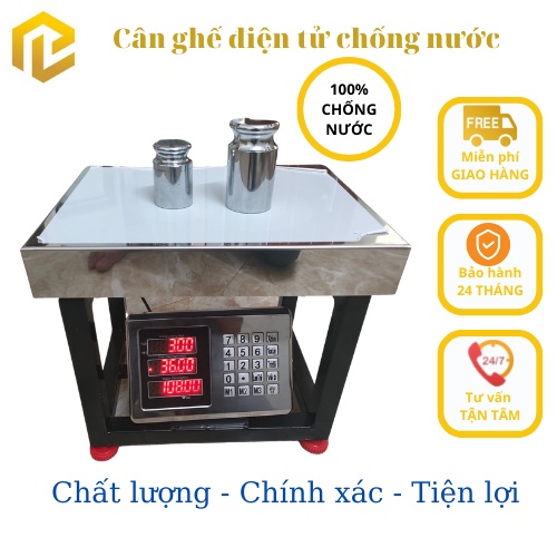 Cân ghế điện tử chống nước 100kg, 200kg, 300kg độ chính xác cao. Mặt cân inox (BẢO HÀNH 24 THÁNG)