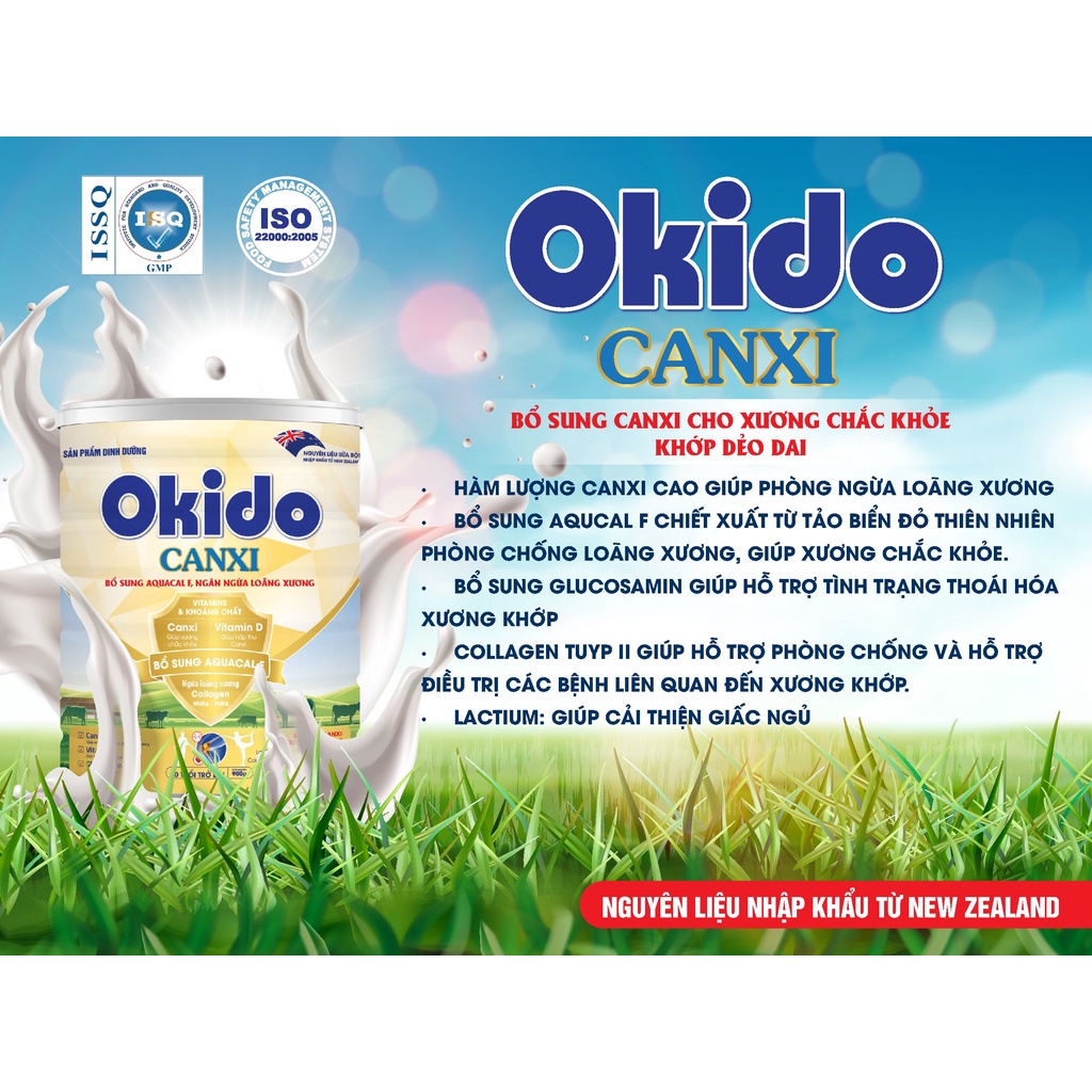 Sữa Okido tăng cường miễn dịch, phát triển trí tuệ cho trẻ, ngăn ngừa loãng xương cho người lớn Việt Mỹ