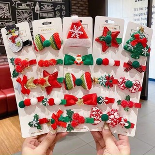 Set kẹp tóc Noel 5 món cho bé gái