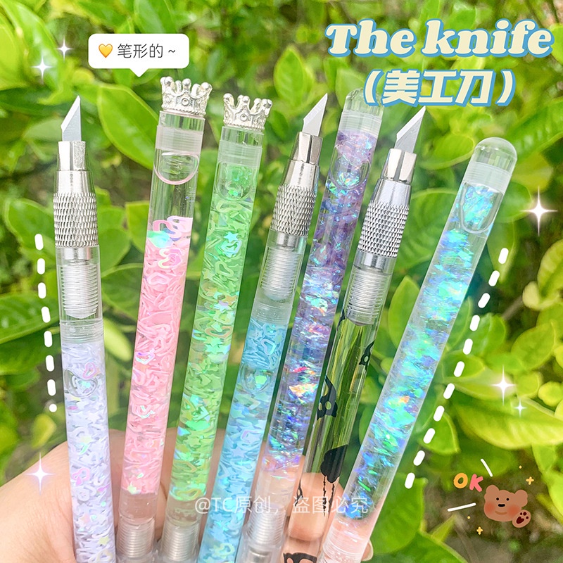 Bút dao unboxing, bút dao trổ sticker, washi tap