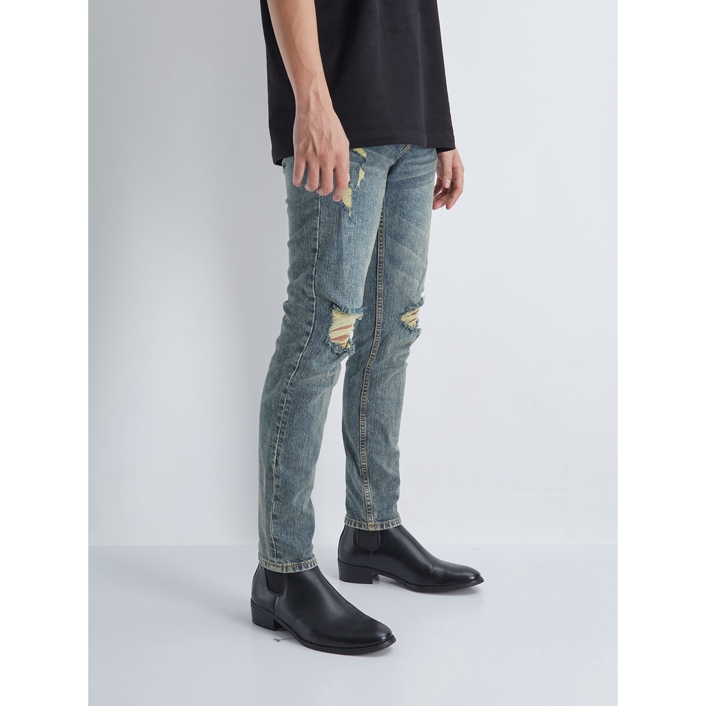 Quần Jeans The Denimaniac dáng ôm sát màu Faded Blue - 819X Slim Fit