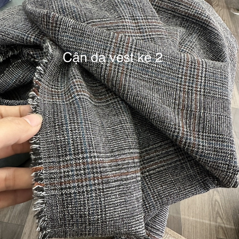 Vải Dạ vest Kẻ Nữ-Quần âu -Hàn Quốc Các chất dạ dầy dạn, co giãn, kẻ sắc nét, vải có độ ấm,
