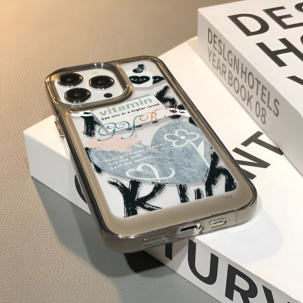 Ốp Điện Thoại Trong Suốt Họa Tiết Trái Tim Cho iphone 14ProMax 13 11 12 7Plus X XR XS Max