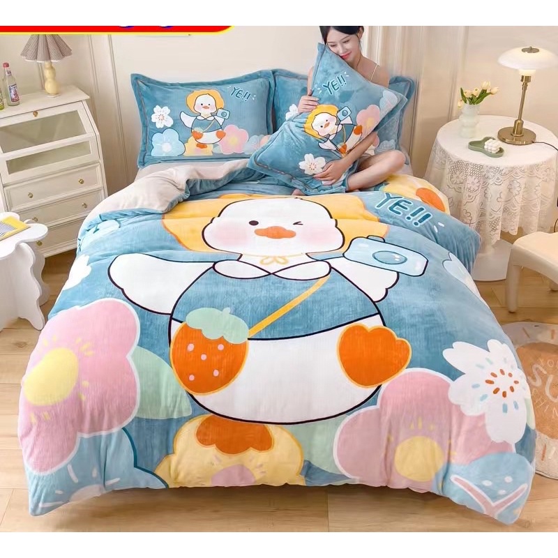 Set ga nỉ nhung 3D IGUN BEDDING siêu dày dặn, mềm mịn