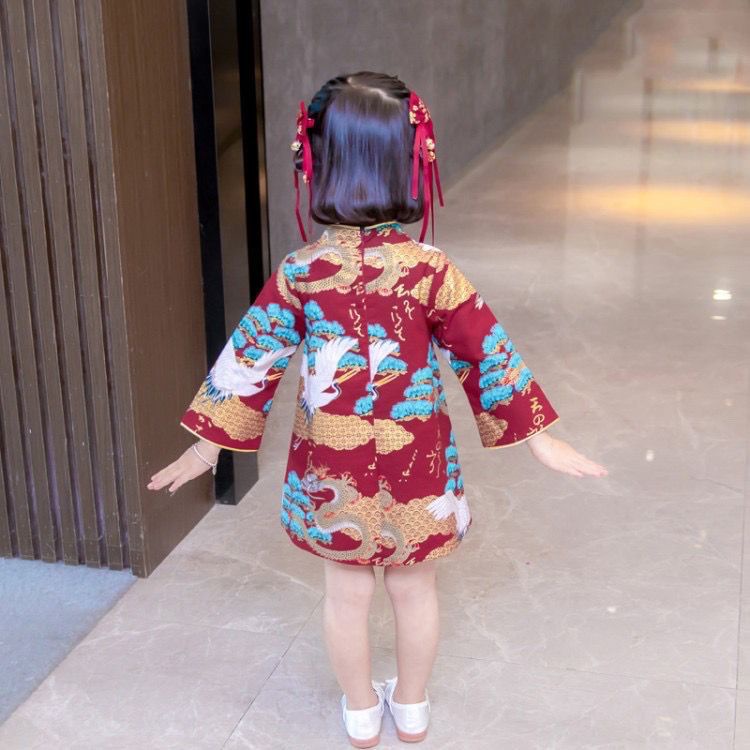 Đầm Sườn Xám Thời Trang Năm Mới 2023 Dành Cho Bé Gái