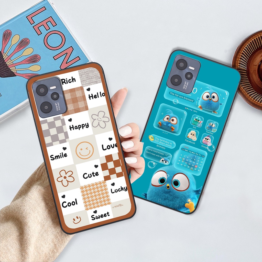 Ốp Realme C35 in hình gấu vịt caro nhiều màu sắc ngộ nghĩnh dễ thương