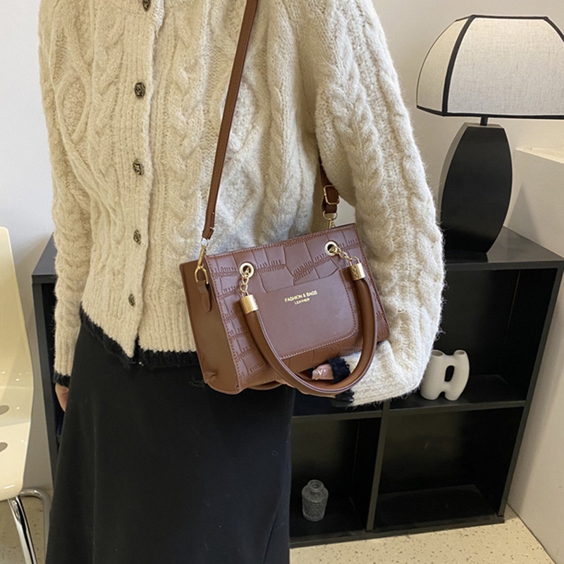 Túi Đeo Vai Sức Chứa Lớn Họa Tiết Vân Đá Phong Cách Hong Kong Cổ Điển Thời Trang Cho Nữ