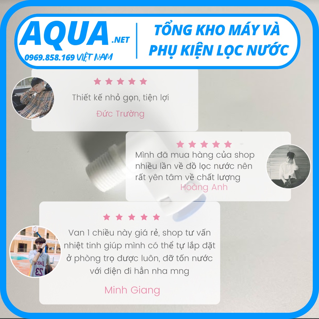 Van 1 chiều, van co vuông của máy RO 1 đầu ren 10-1 đầu dây 6