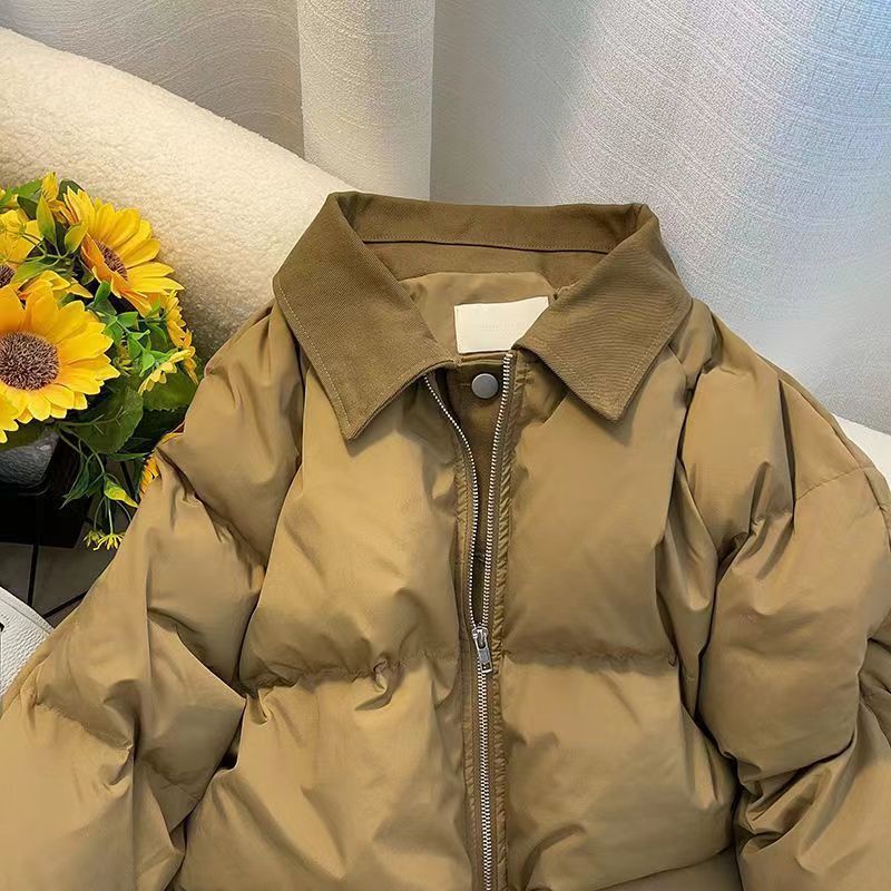 Áo Khoác Phao Cotton Giả Hai Mảnh Dáng Ngắn Phong Cách Retro Hong Kong Thời Trang Mùa Đông Hàng Mới 2022