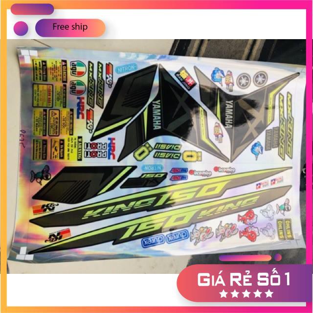 FREE SHIP + QUÀ TẶNG Tem rời xe Exicter 150 Mxking chất liệu Crom titan ánh 7 màu