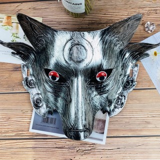 -mặt nạ hóa trang halloween hình đầu sói - mặt nạ chó sói lông