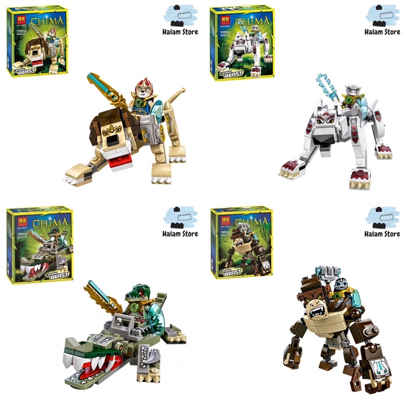 Mô hình lắp ráp non-lego Chima Bela 10068 10070 10071 10072 - Đồ chơi xếp hình Linh thú huyền thoại sư tử sói khỉ cá