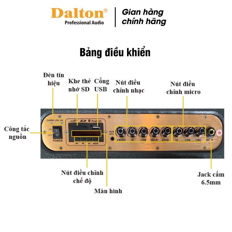 Loa karaoke công suấ lớn Dalton PS-K108A công suất 220W, loa 2 đường tiếng, bass loa 2 tấc, loa nhỏ gọn tiện lợi.