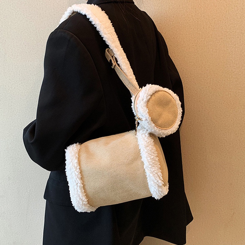 Túi Đeo Vai Phủ Lông Phong Cách Đường Phố Pháp Thời Trang Cho Nữ