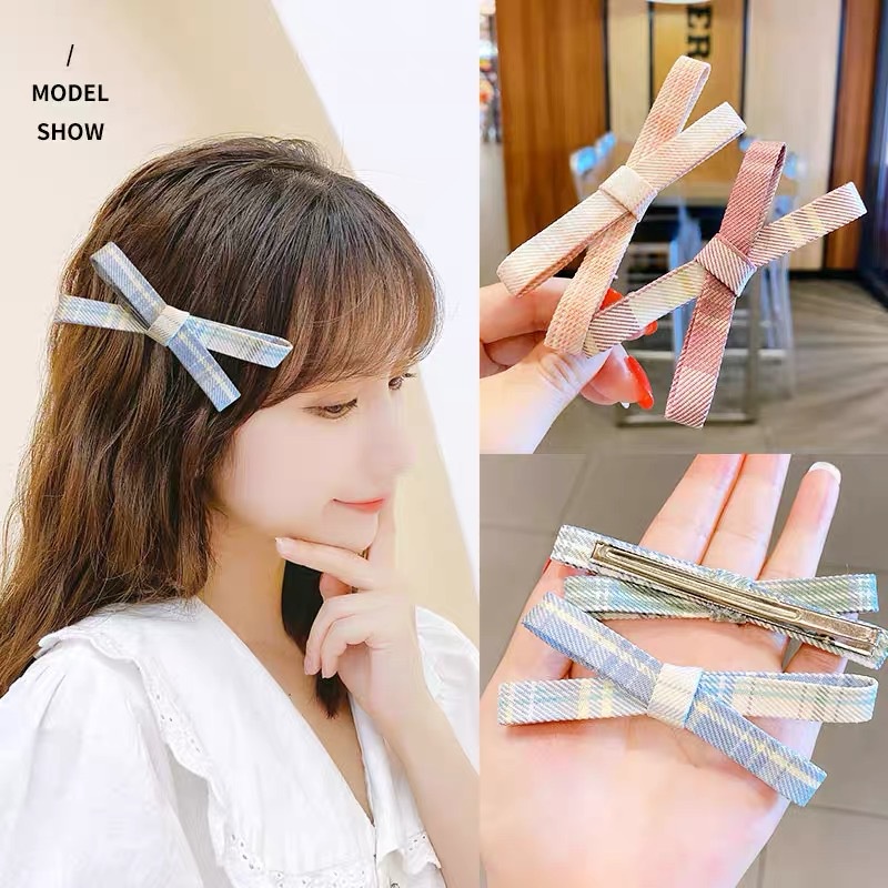 Kẹp Tóc Hình Nơ Đơn Giản Thời Trang Phong Cách Hàn Quốc Cho Nữ