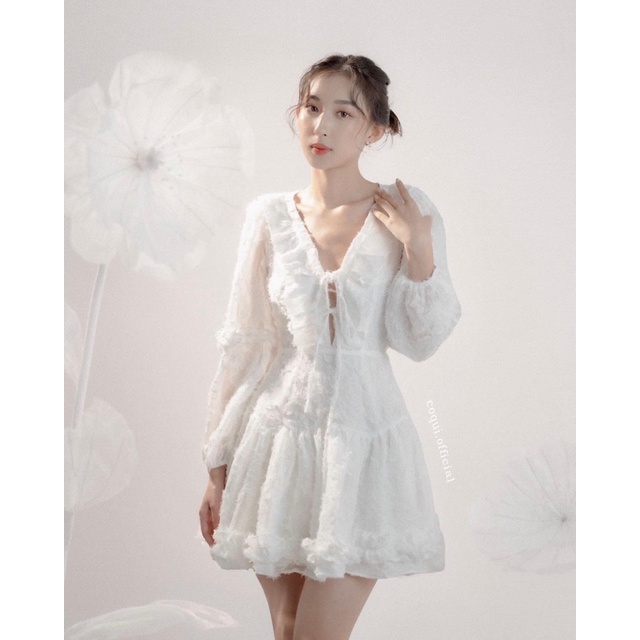 Đầm bông xoè tay dài hàng thiết kế cao cấp siêu đẹp