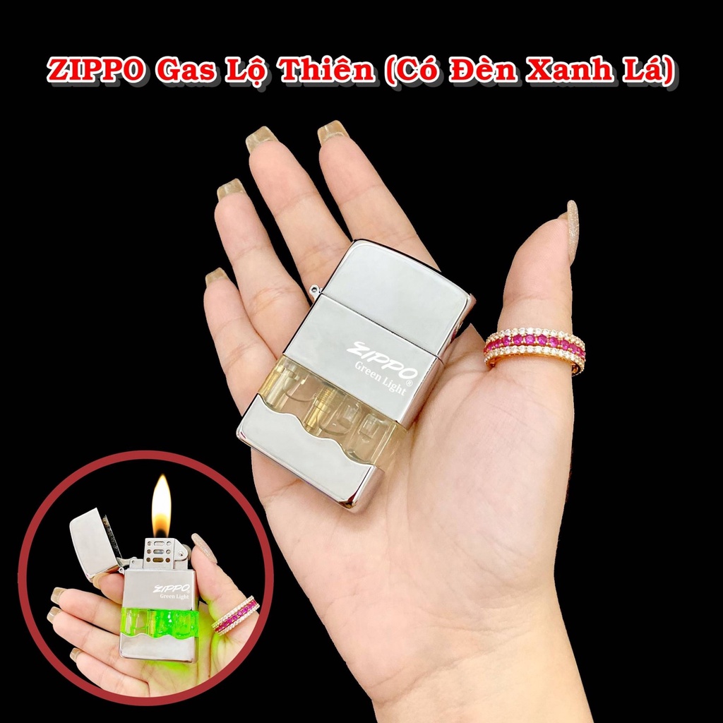 QUÀ TẶNG MENZ - Hột-𝙌𝙪𝙚̣𝙩-𝘽𝙖̣̂𝙩-𝙇𝙪̛̉𝙖 Vzipo lộ thiên kiểu gợn sóng có đèn xanh lá - FREESHIP