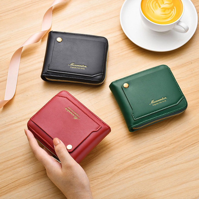 IELGY Ví Cỡ Lớn Phối Khóa Kéo Phong Cách Hàn Quốc Cho Nữ