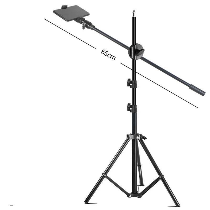 Combo đèn 26cm chân 2 mét kèm tay ngang treo điện thoại chụp ảnh sản phẩm ,review , chụp đồ ăn, unbox tiktok bán hàng on