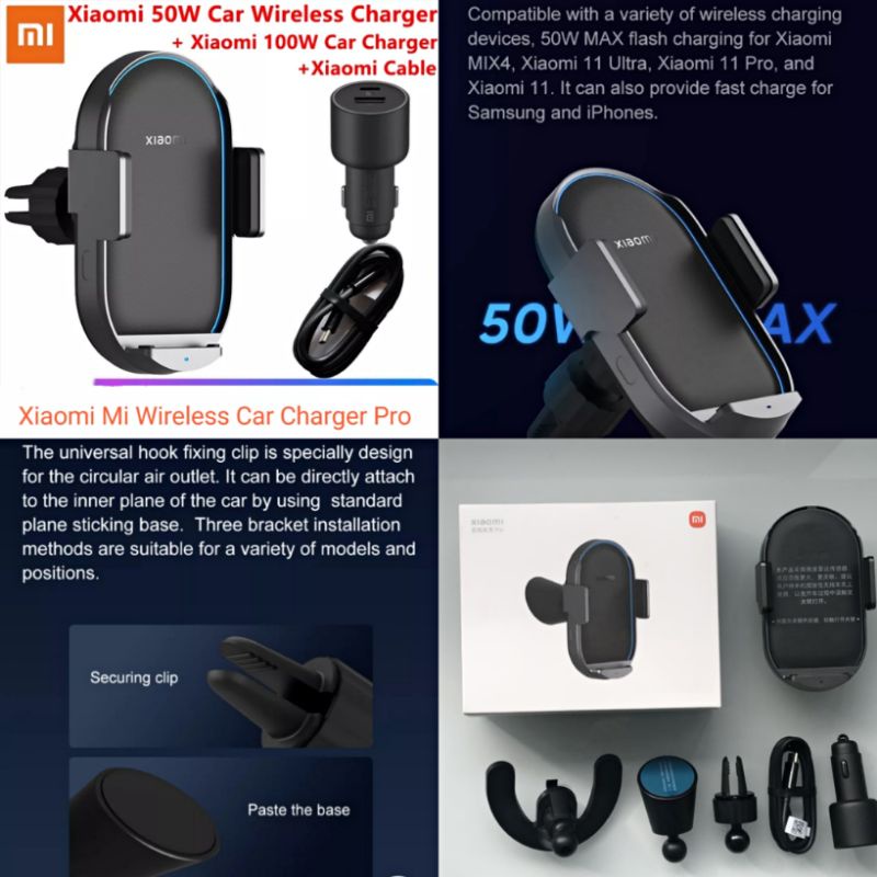 KẸP ĐIỆN THOẠI KIÊM SẠC KHÔNG DÂY Ô TÔ TÍCH HỢP CẢM BIẾN TỰ ĐỘNG XIAOMI WCJ02ZM(20W)