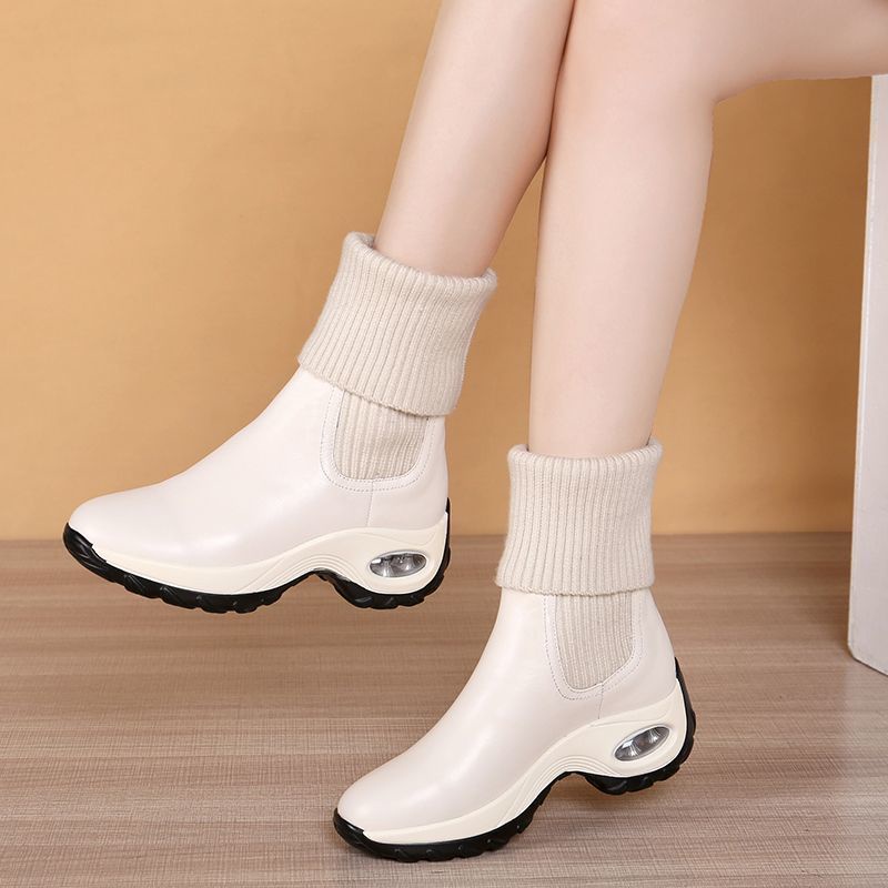 Giày Bốt Martin Da Mềm Mỏng Thoải Mái Thời Trang 5CM Kích Thước 35-40 yards