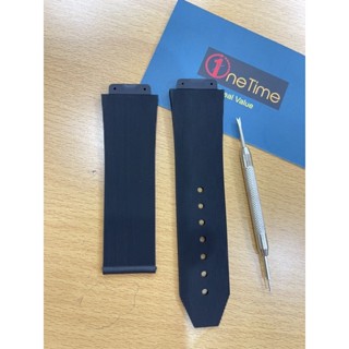 (Tặng tovit thay dây) Dây đồng hồ H.U.B.L.O.T Nam cao su kẻ sọc đen size 42, 34, 36, 38 loại đẹp