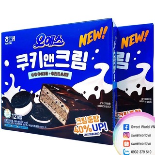 Bánh bông lan vuông vị cookie Haitai - Hàn Quốc