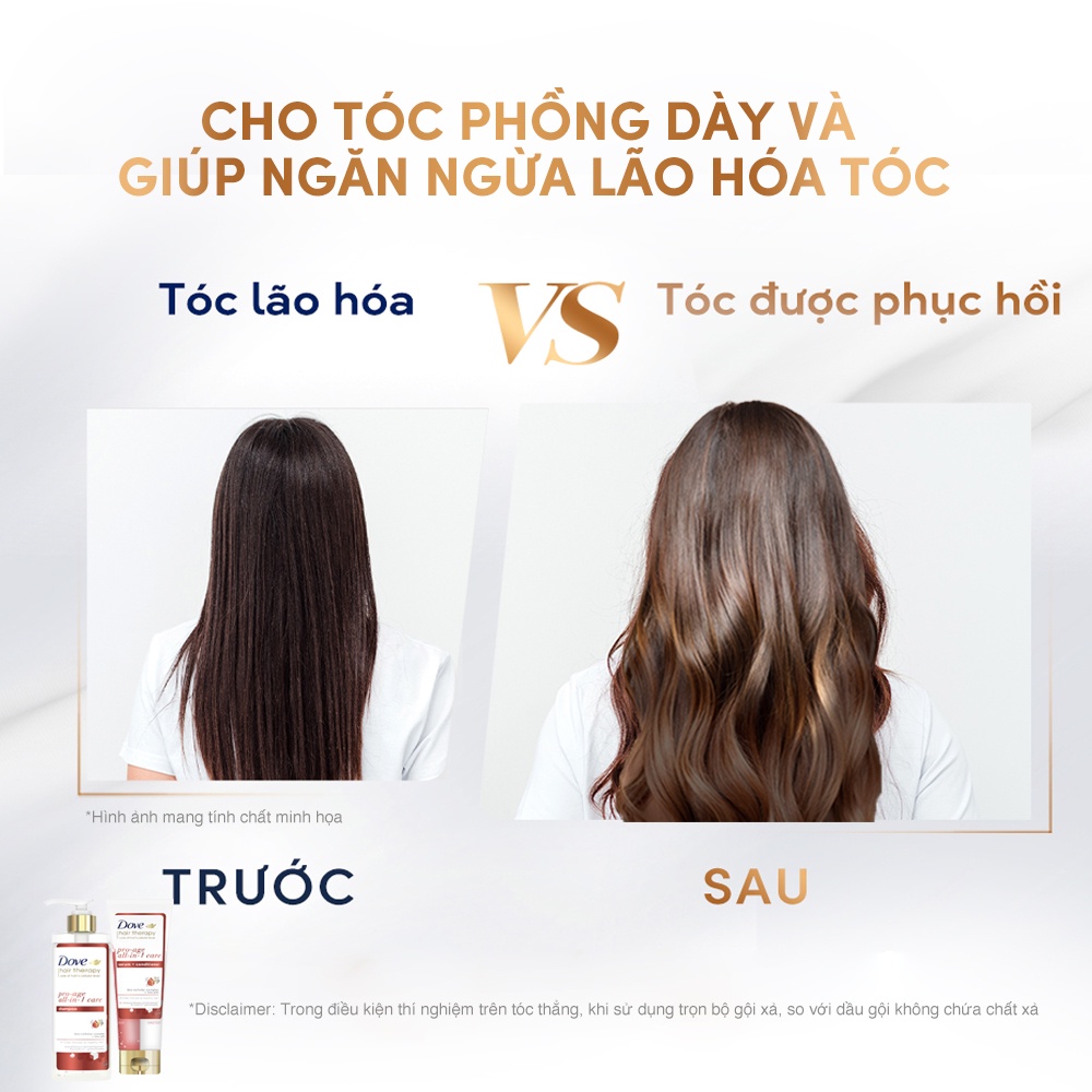 Dầu gội/Kem xả Serum 2 trong 1 Dove Hair Therapy Ngăn gãy rụng và Ngăn lão hóa 380ML/230ML (1 chai)