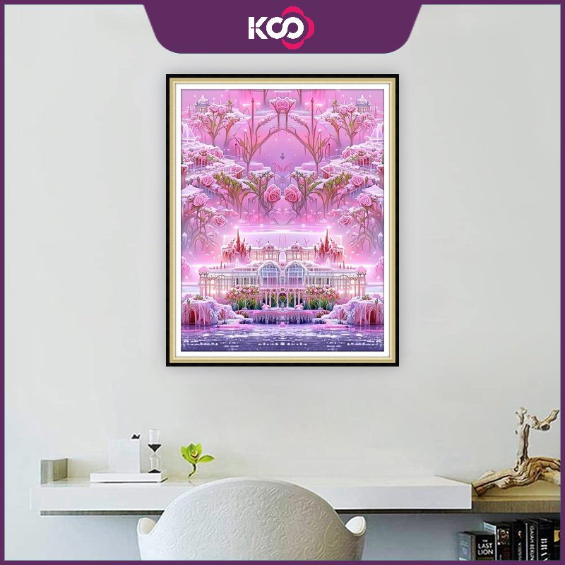 Bộ Tranh Đính Đá 5D Tự Làm Hình Lâu Đài Kích Thước 30x40cm / 40x50cm