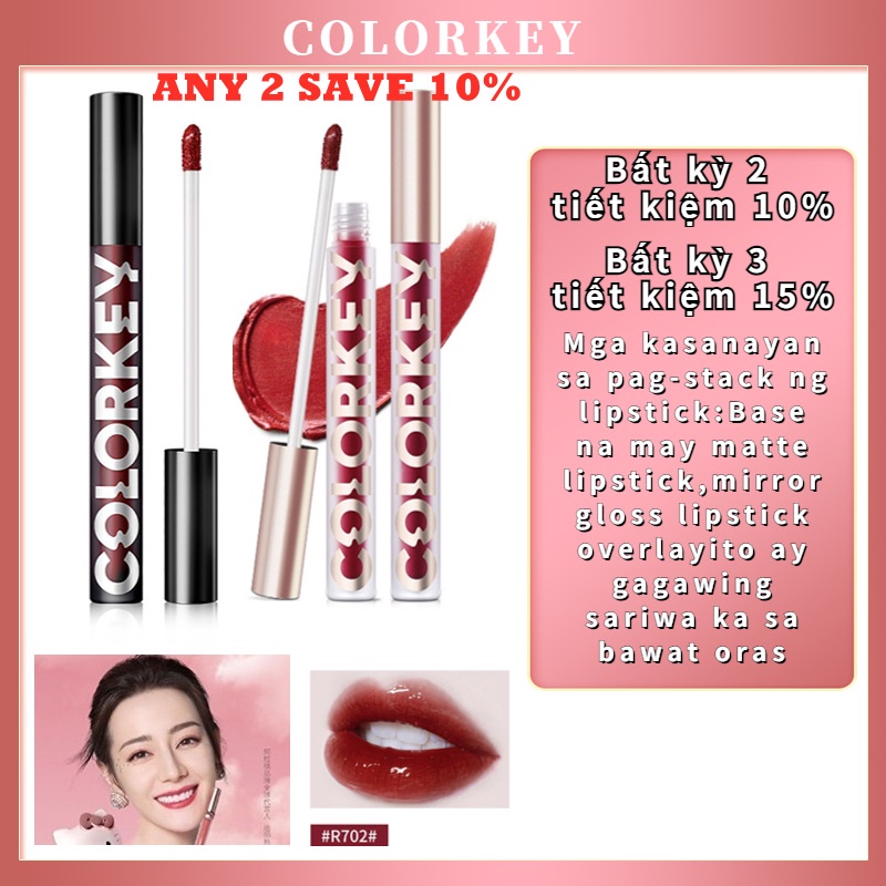 Son kèm lì COLORKEY dạng lỏng lâu trôi chống thấm nước với 2 phong cách tùy chọn