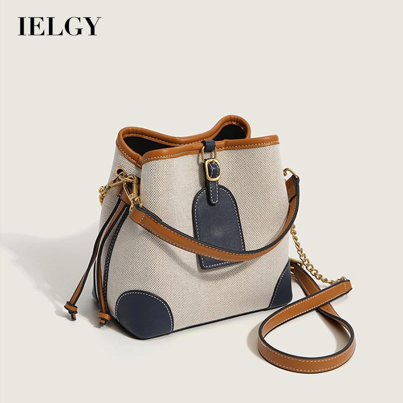 IELGY Túi Đeo Chéo Vải canvas Màu Sắc Tương Phản Thời Trang Cho Nữ