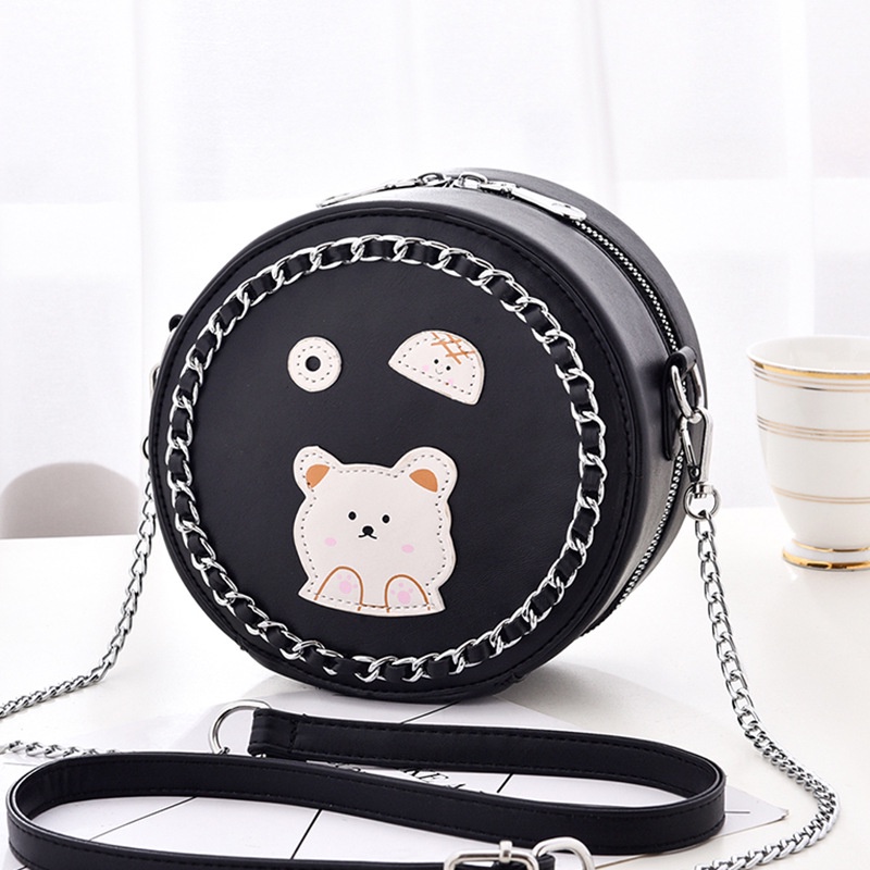 Túi đeo chéo IELGY hình tròn nhỏ xinh phong cách Hàn Quốc thời trang cho nữ